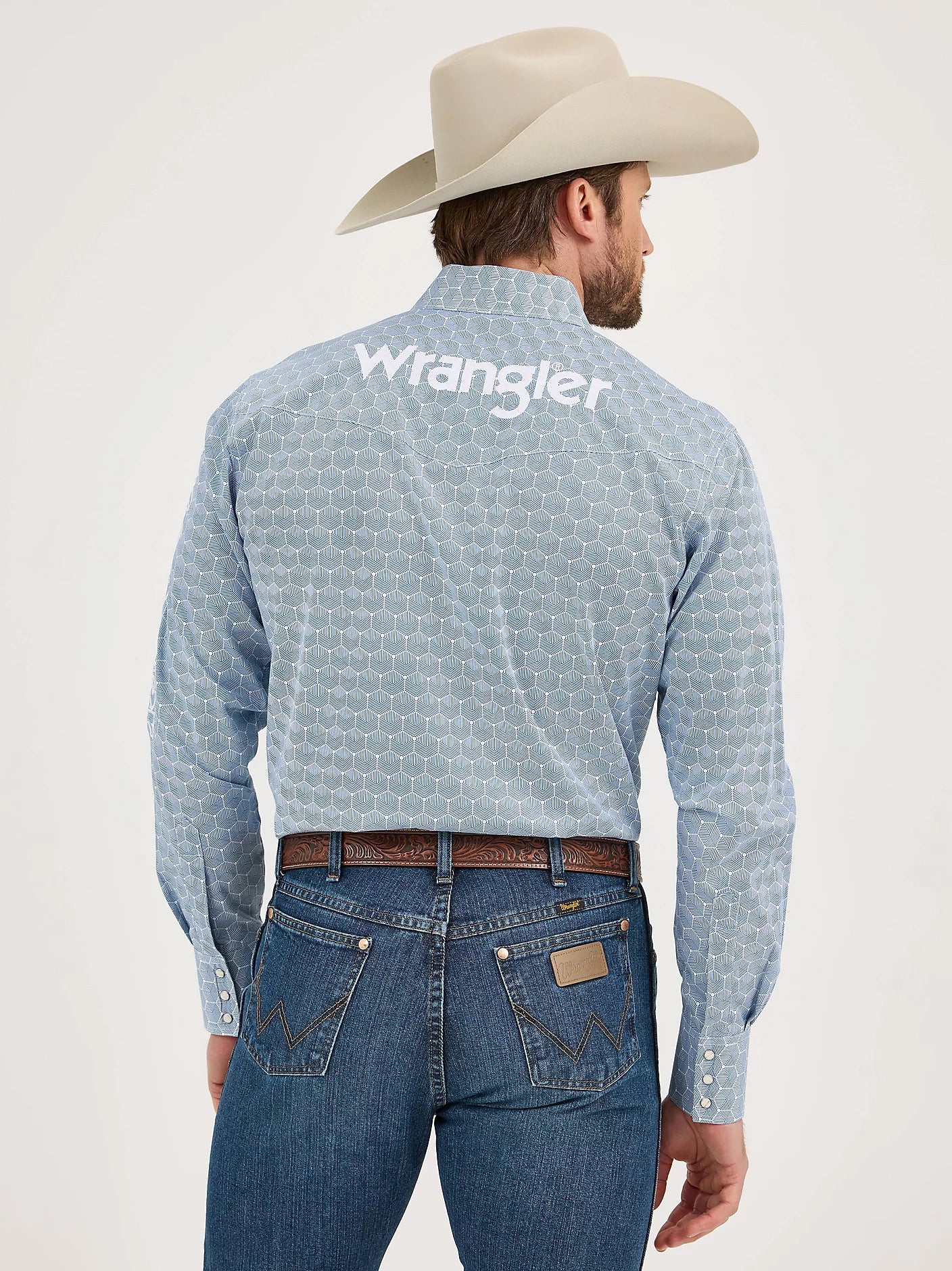 Wrangler Men - Wrangler Logo Snap Shirt (Blue Geo) 112359470