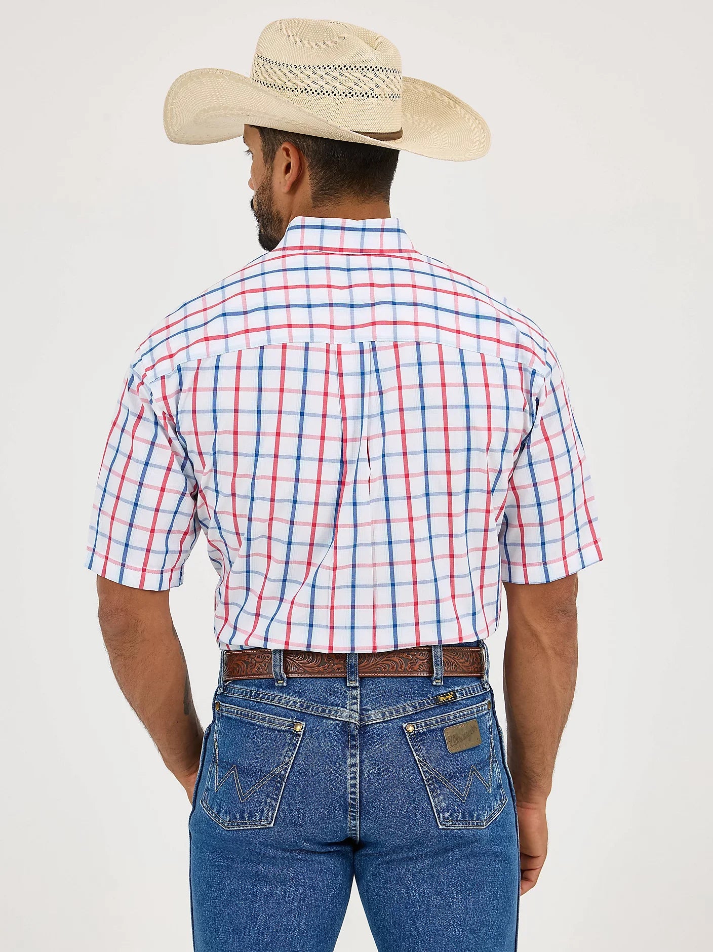 Wrangler Men - George Strait Short Sleeve (Blue & Red) 112365408
