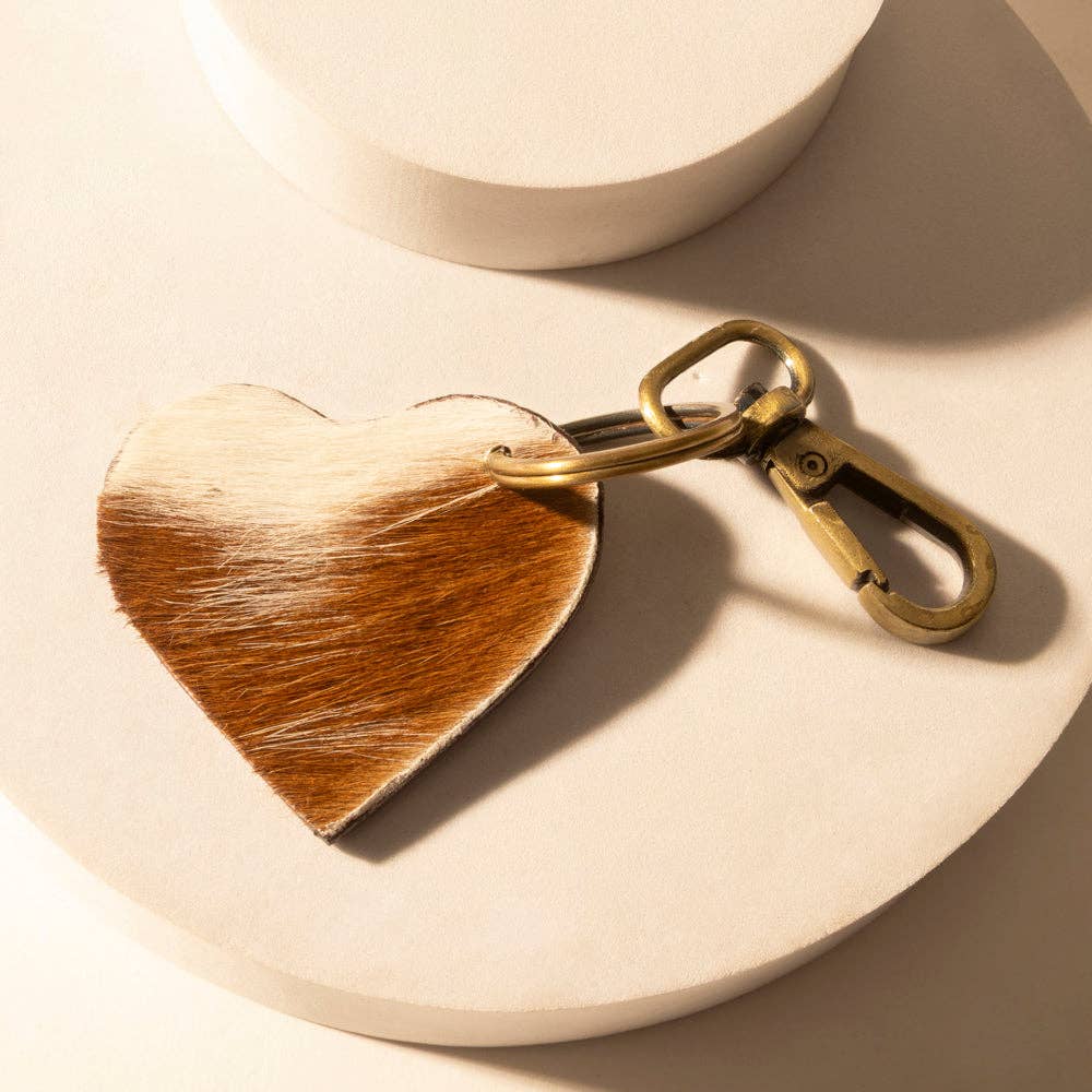 Myra - Studded Heart Western Key Fob (Brown) S-14467
