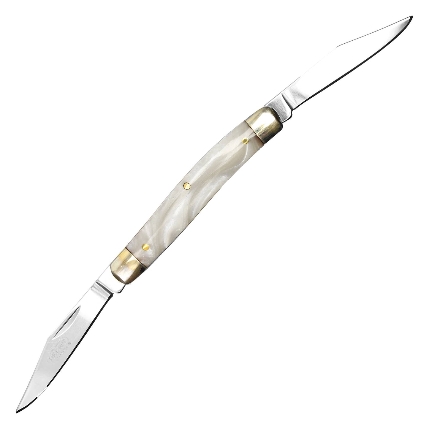 Classic 2-Blade Folding Pocket Knife (White)