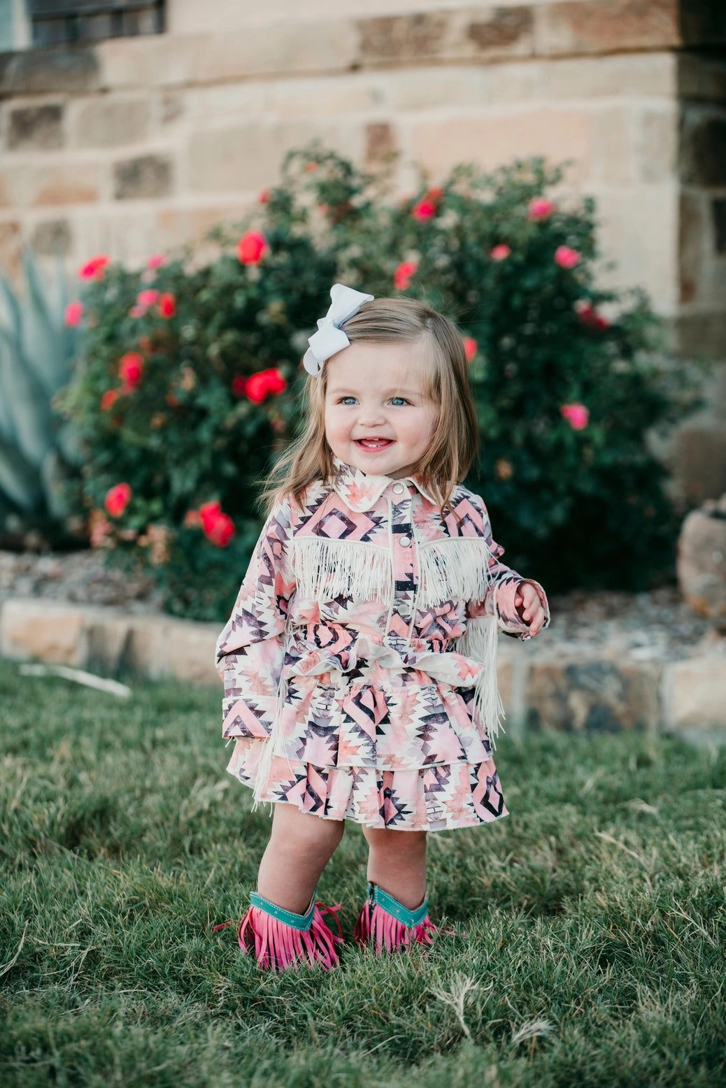 Shea Baby - Aztec Ls Pearl Snap Onesie (BGWEST82)