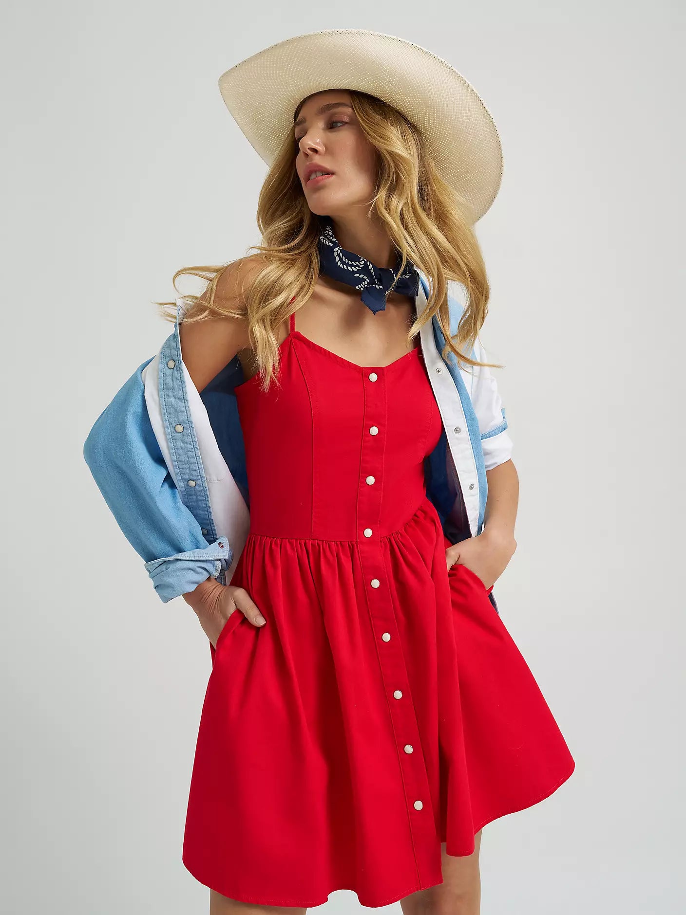 Wrangler Women - Corset Snap Dress (Red) 112379499