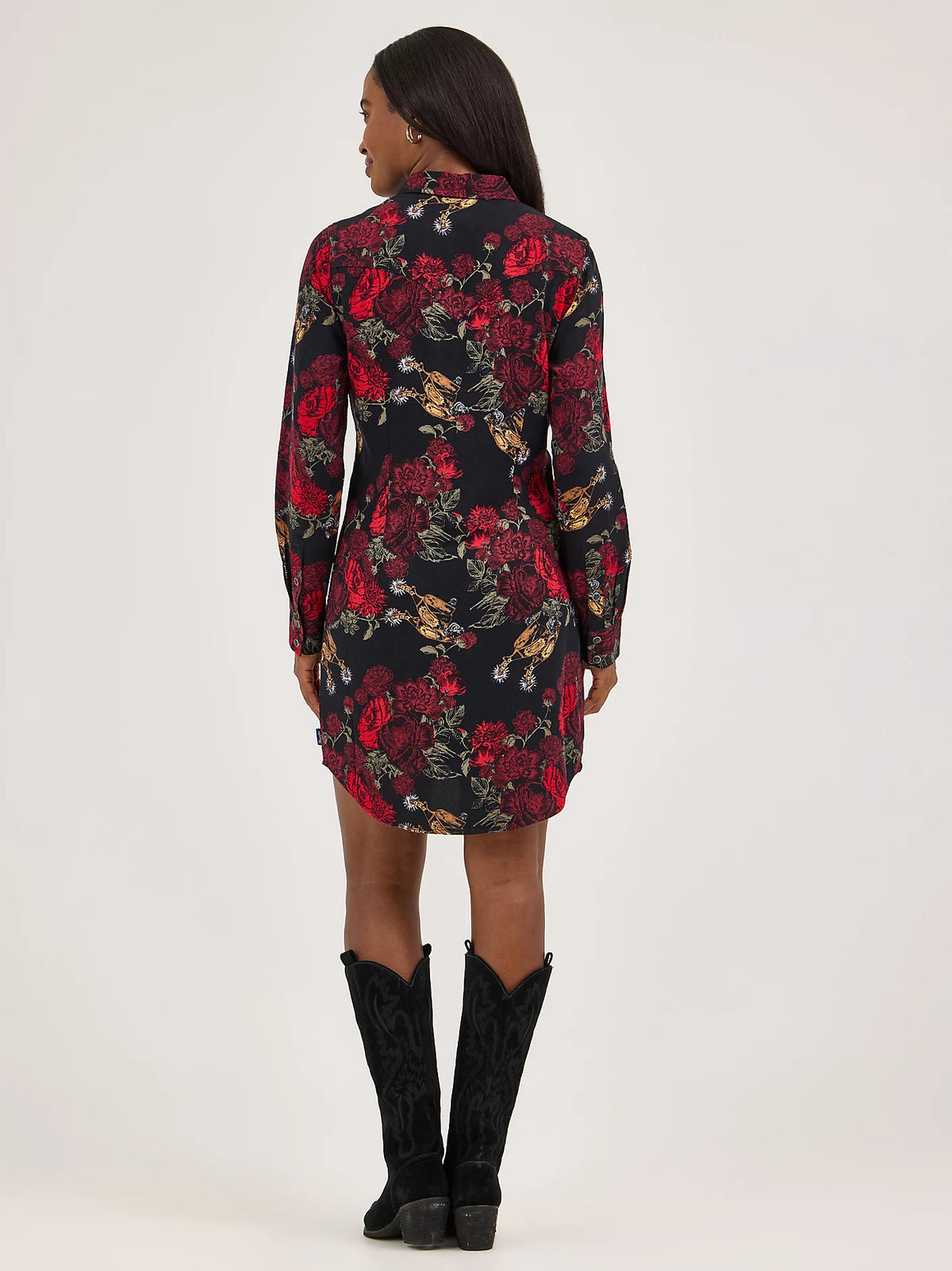 Wrangler Women - Floral Snap Dress (Black) 112371691
