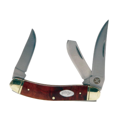Hooey - Sow Belly Knife (Burl Wood) HK210