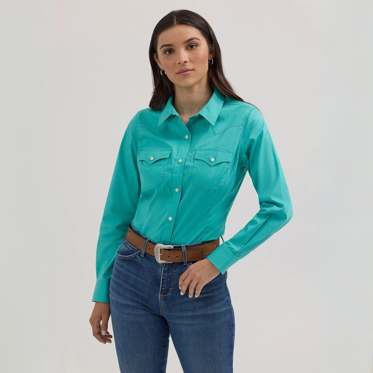 wrangler western dress shirts Wrangler - Men's Cowboy Cut Long Sleeve Work Shirt