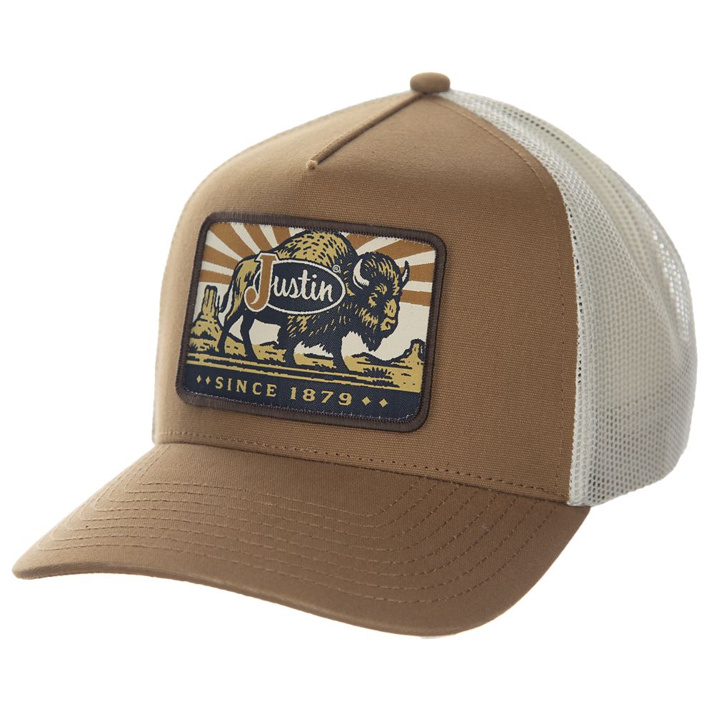 Justin - Buffalo Trucker Cap (Tan) JUS13712-TAN