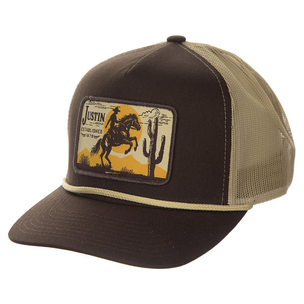 Justin - Desert Cowboy Trucker Cap (Chocolate) JUS13713-CHOC