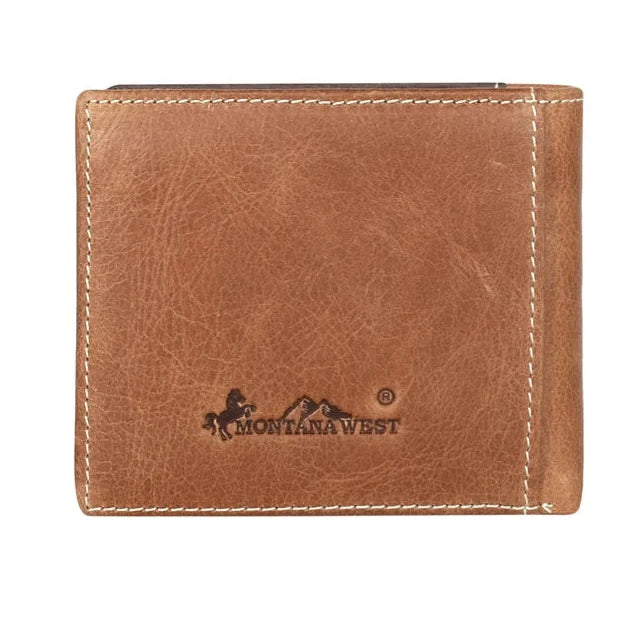 Montana West - Bi-Fold Wallet (Genuine Hair-On Leather) MWS-W025BR