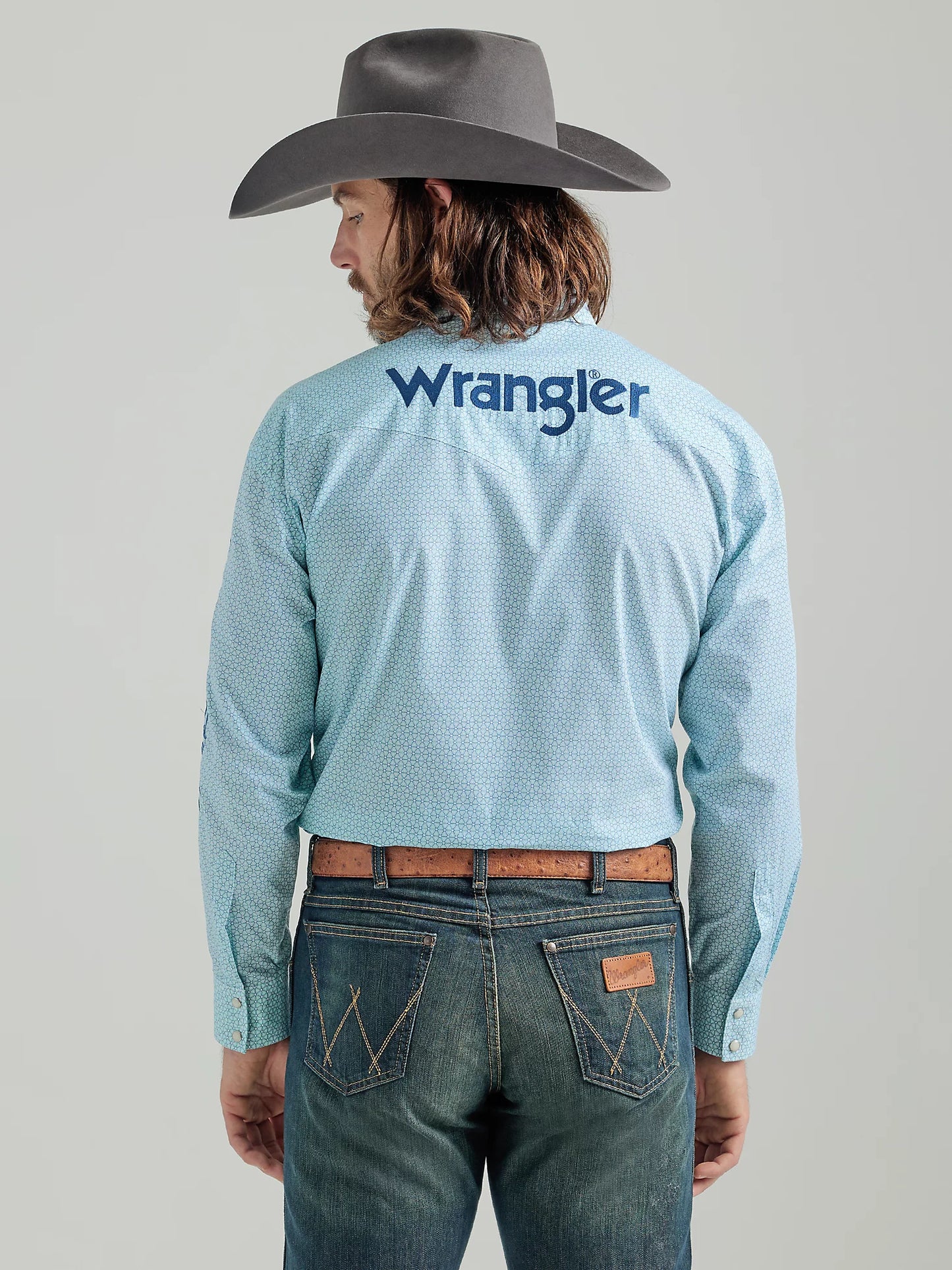 Wrangler Men - Wrangler Logo Snap Shirt (Turquoise Geo) 112324643