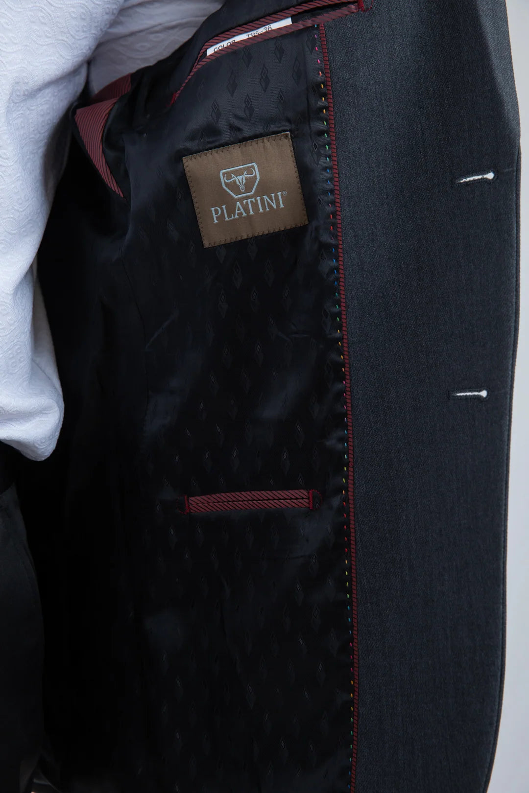 Platini Men - Double Button Western Blazer (Charcoal) BLW11268