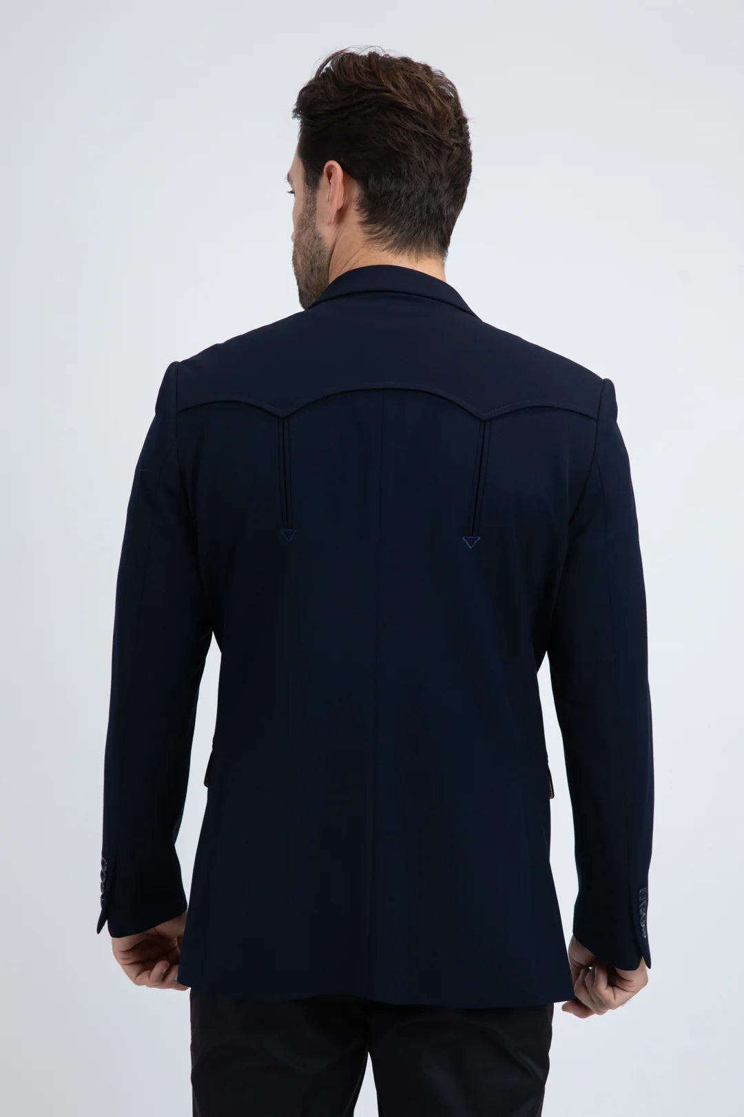 Platini Men - Double Button Western Blazer (Navy) BLW11269
