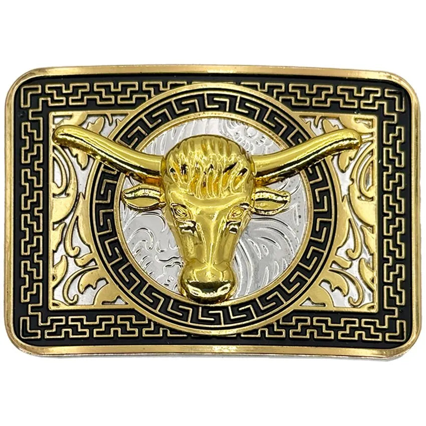 Medium Rectangular Belt Buckle (Vintage Bull)