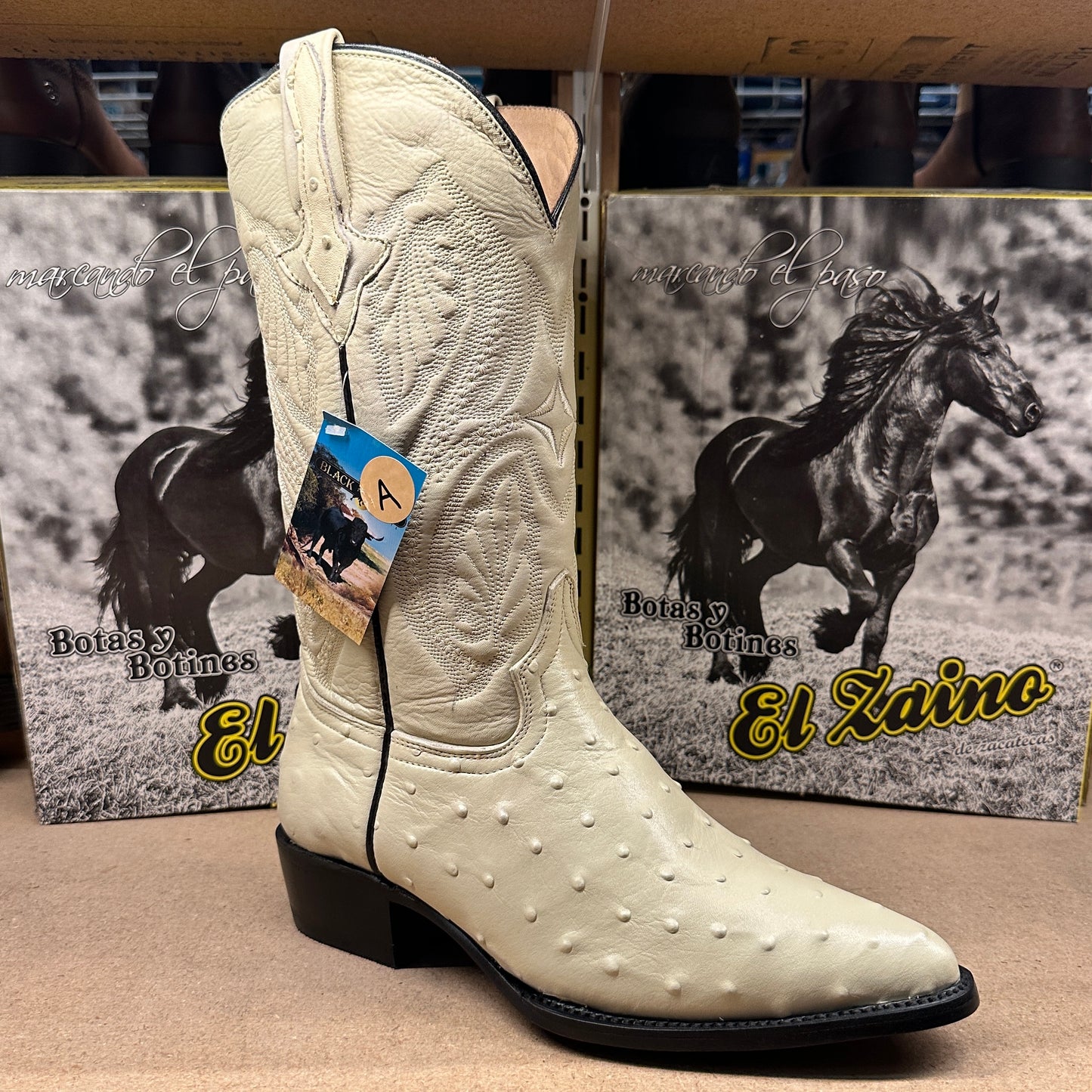La Bufa Men - Imitation Ostrich Boot (Hueso)
