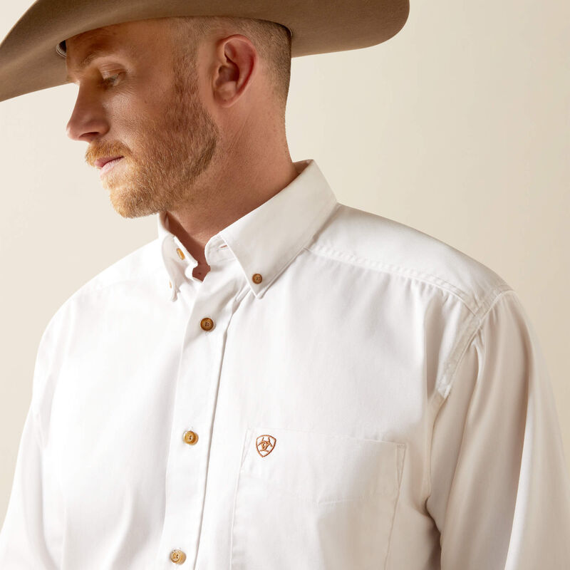 Ariat Men - Solid Twill Classic Fit Shirt (White) 10000503