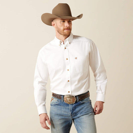 Ariat Men - Solid Twill Classic Fit Shirt (White) 10000503