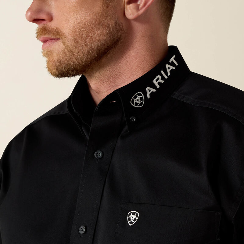 Ariat Men - Team Logo Twill Classic Fit Shirt (Black) 10017497
