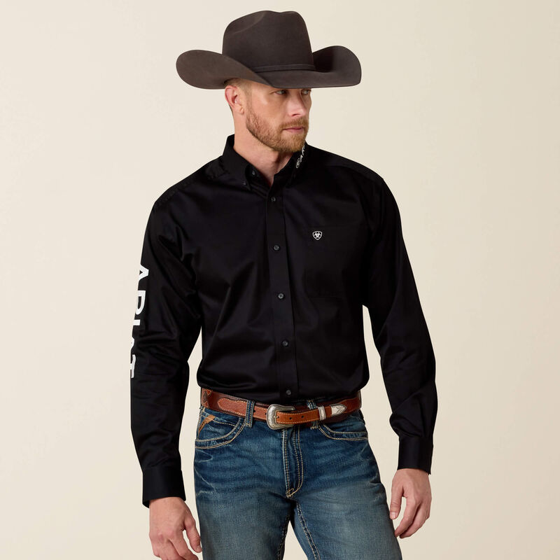 Ariat Men - Team Logo Twill Classic Fit Shirt (Black) 10017497