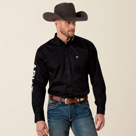 Ariat Men - Team Logo Twill Classic Fit Shirt (Black) 10017497