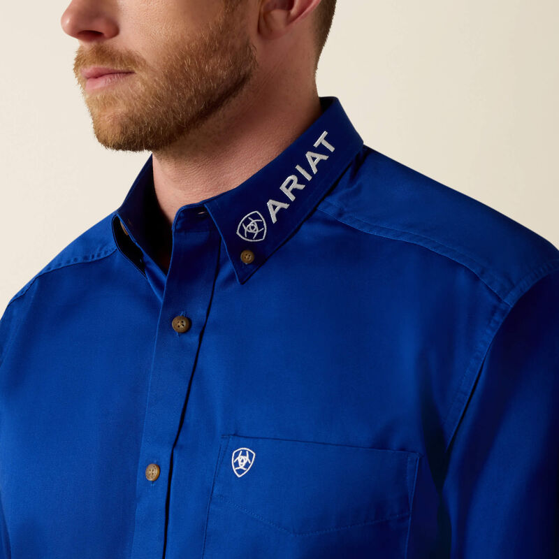Ariat Men - Team Logo Twill Classic Fit Shirt (Blue) 10017498