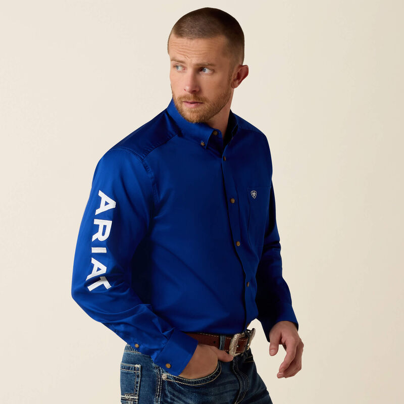 Ariat Men - Team Logo Twill Classic Fit Shirt (Blue) 10017498