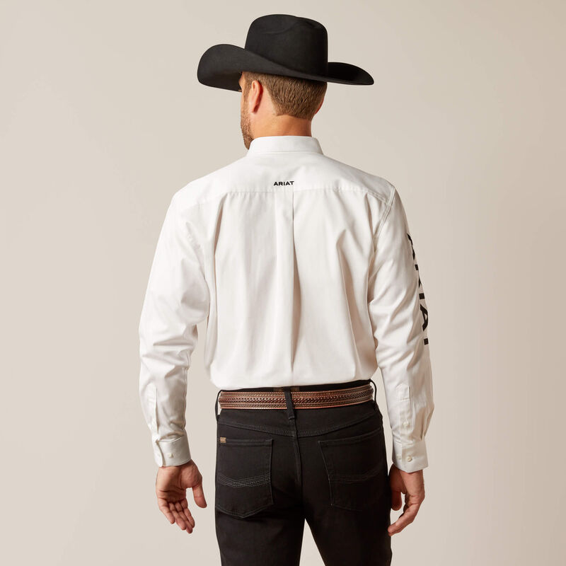Ariat Men - Team Logo Twill Classic Fit Shirt (White) 10046825
