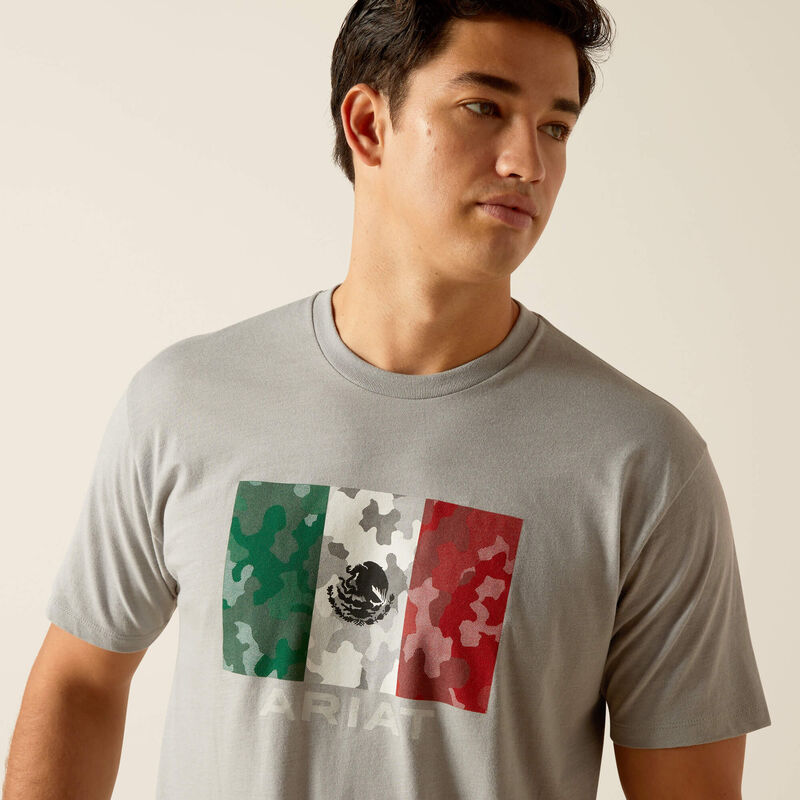Ariat Men - T-Shirt Mexico Camo Flag (Stone) 10051751