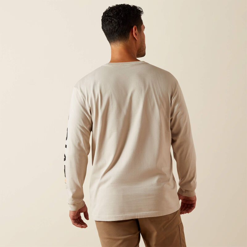 Ariat Men - Rebar Long Sleeve Logo Pocket T-Shirt (String) 10062756