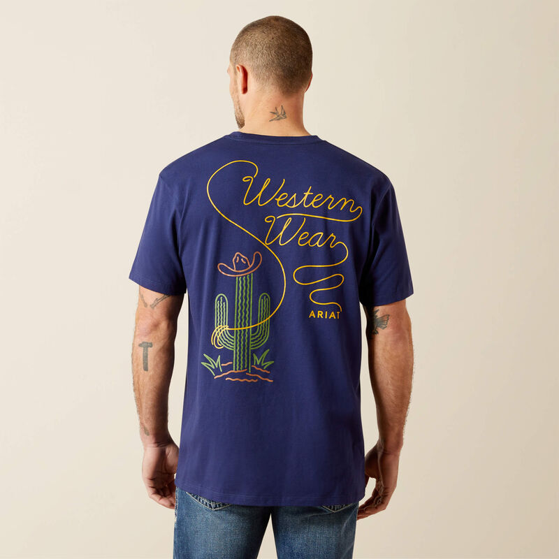 Ariat Men - T-Shirt Neon Cactus (Blue) 10065900