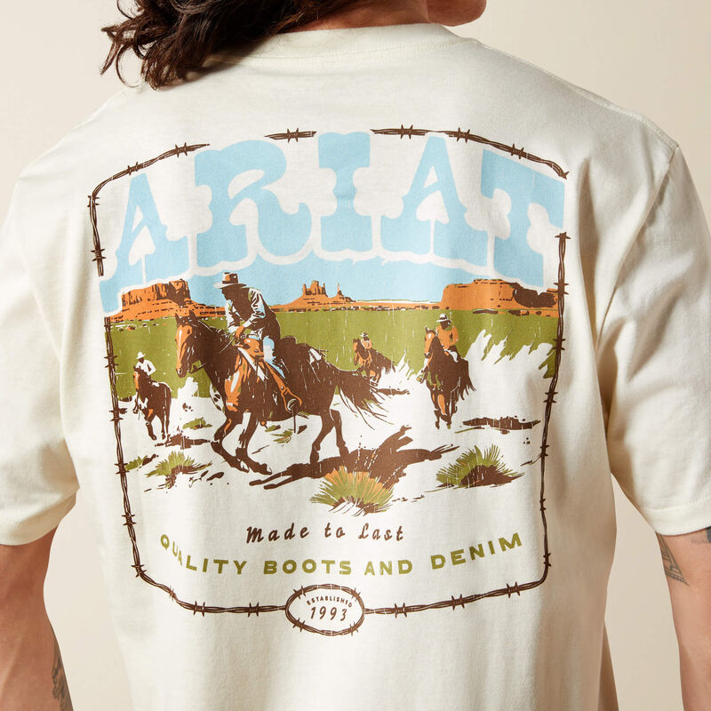 Ariat Men - T-Shirt Pulp Western (Cream) 10065901