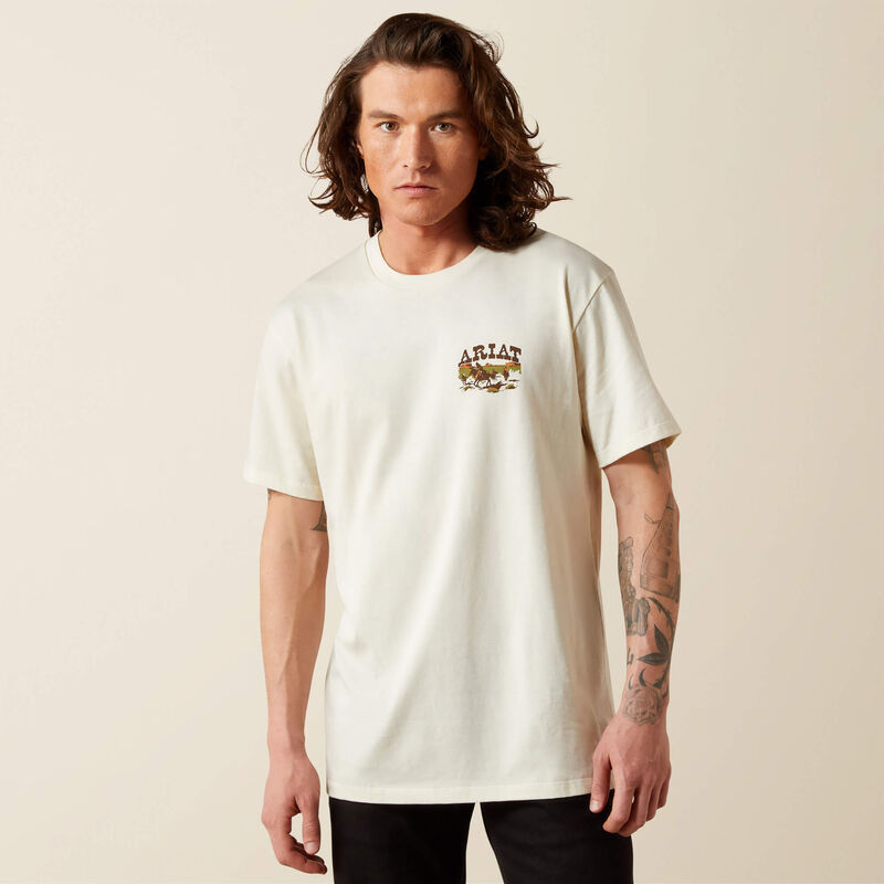 Ariat Men - T-Shirt Pulp Western (Cream) 10065901