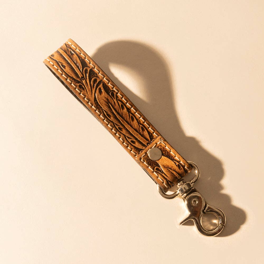 Myra - Hide Inlay Western Key Fob (Tan) S-14465