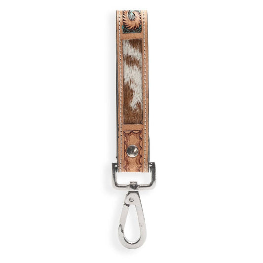 Myra - Jackstone Hand-tooled Leather Key Fob (Tan) S-9845