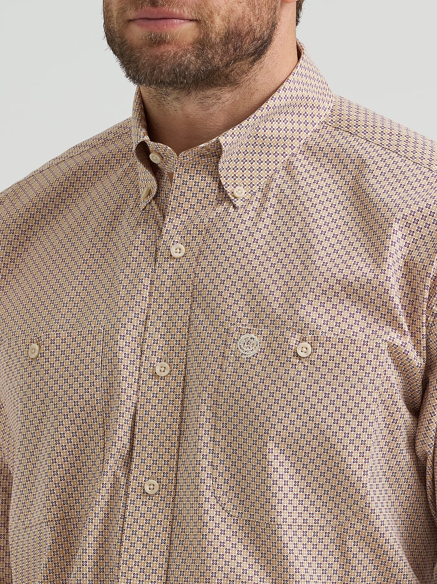 Wrangler Men - George Strait Button Down (Purple Tan Mod) 112369564