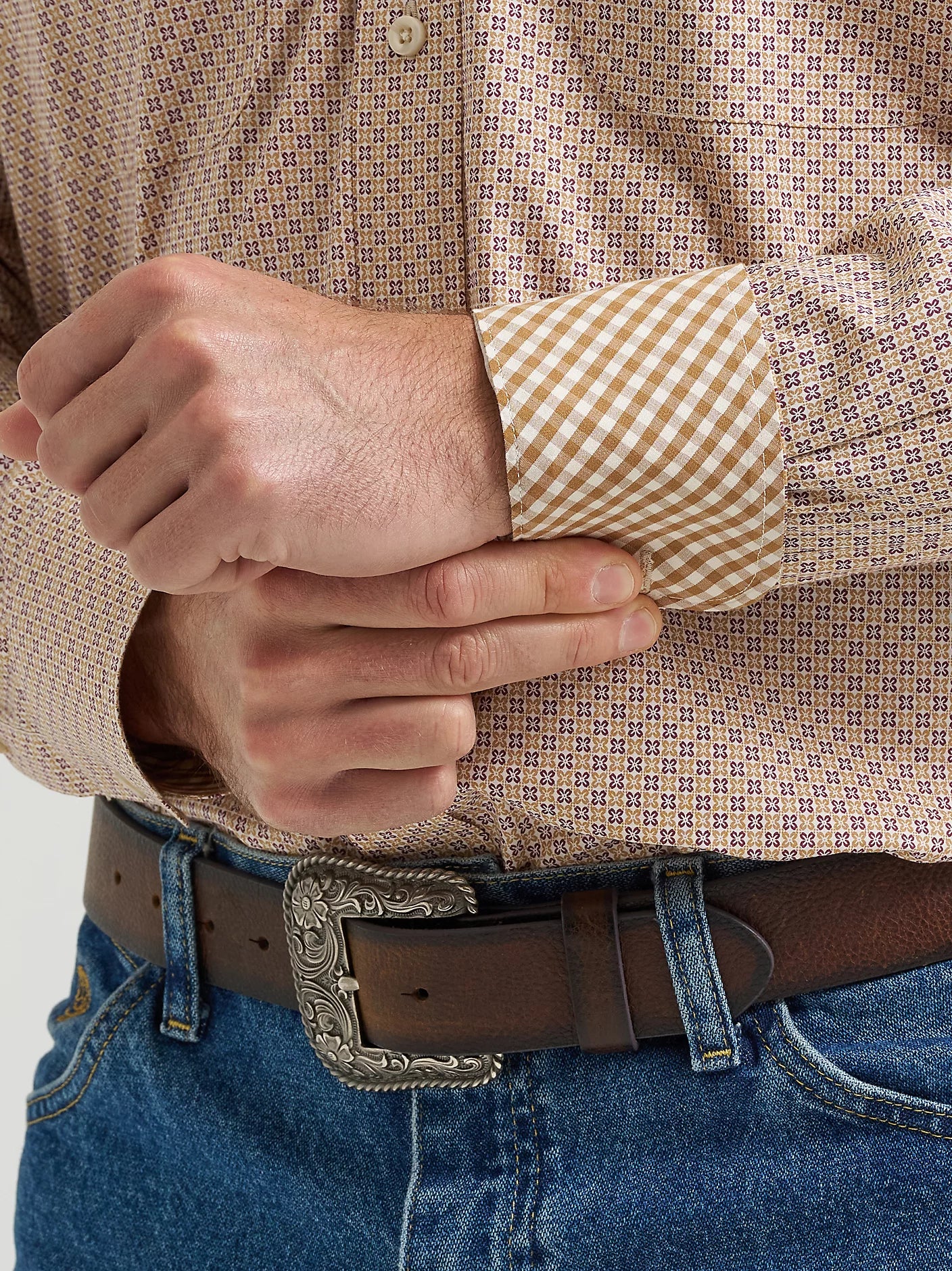 Wrangler Men - George Strait Button Down (Purple Tan Mod) 112369564