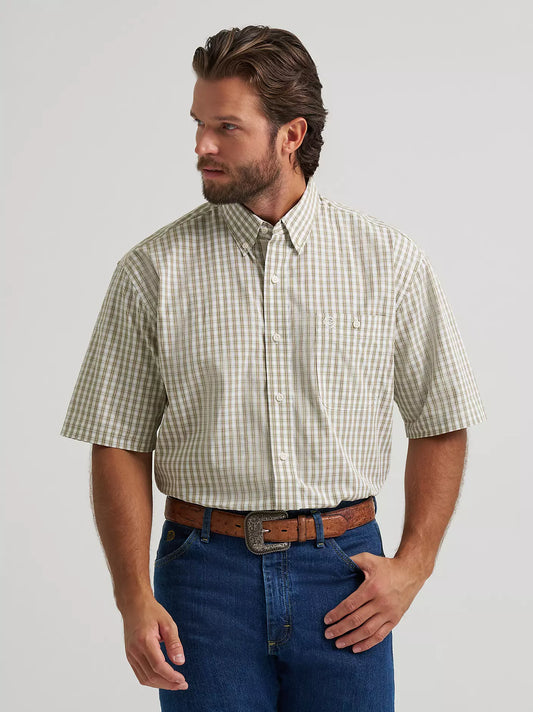 Wrangler Men - George Strait Short Sleeve (Apple Green Check) 112374542
