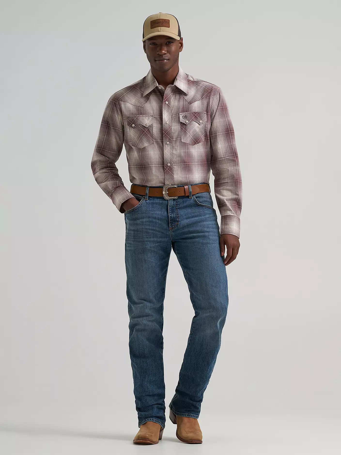 Wrangler Men - Retro Snap Shirt (Mahogany) 112374733