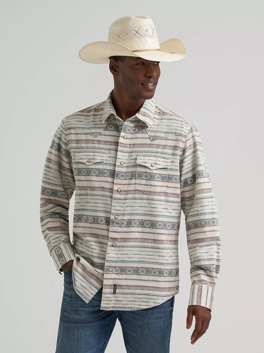 Wrangler Men - Premium Retro Snap Shirt (Neutral Serape) 112374977