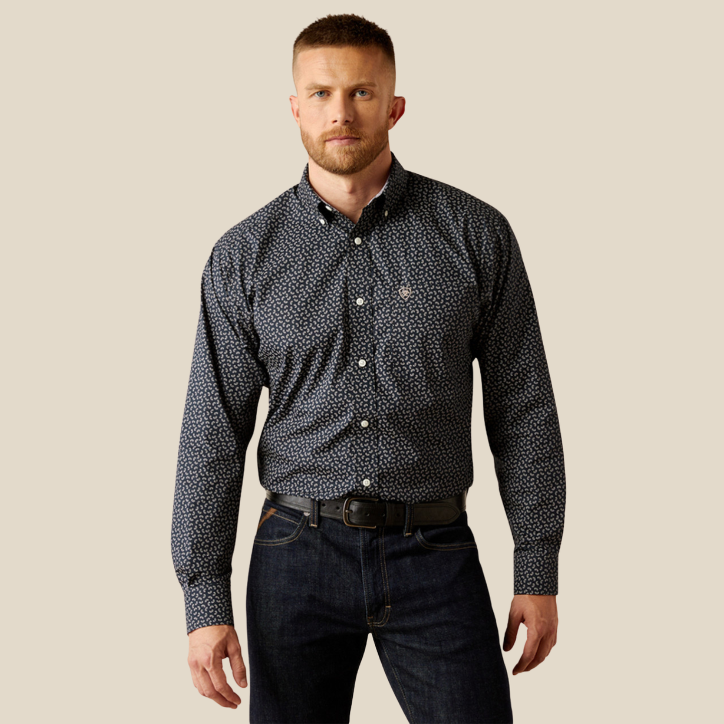 Ariat Men - Wrinkle Free Classic Fit Shirt (Ralph Black) 10058948