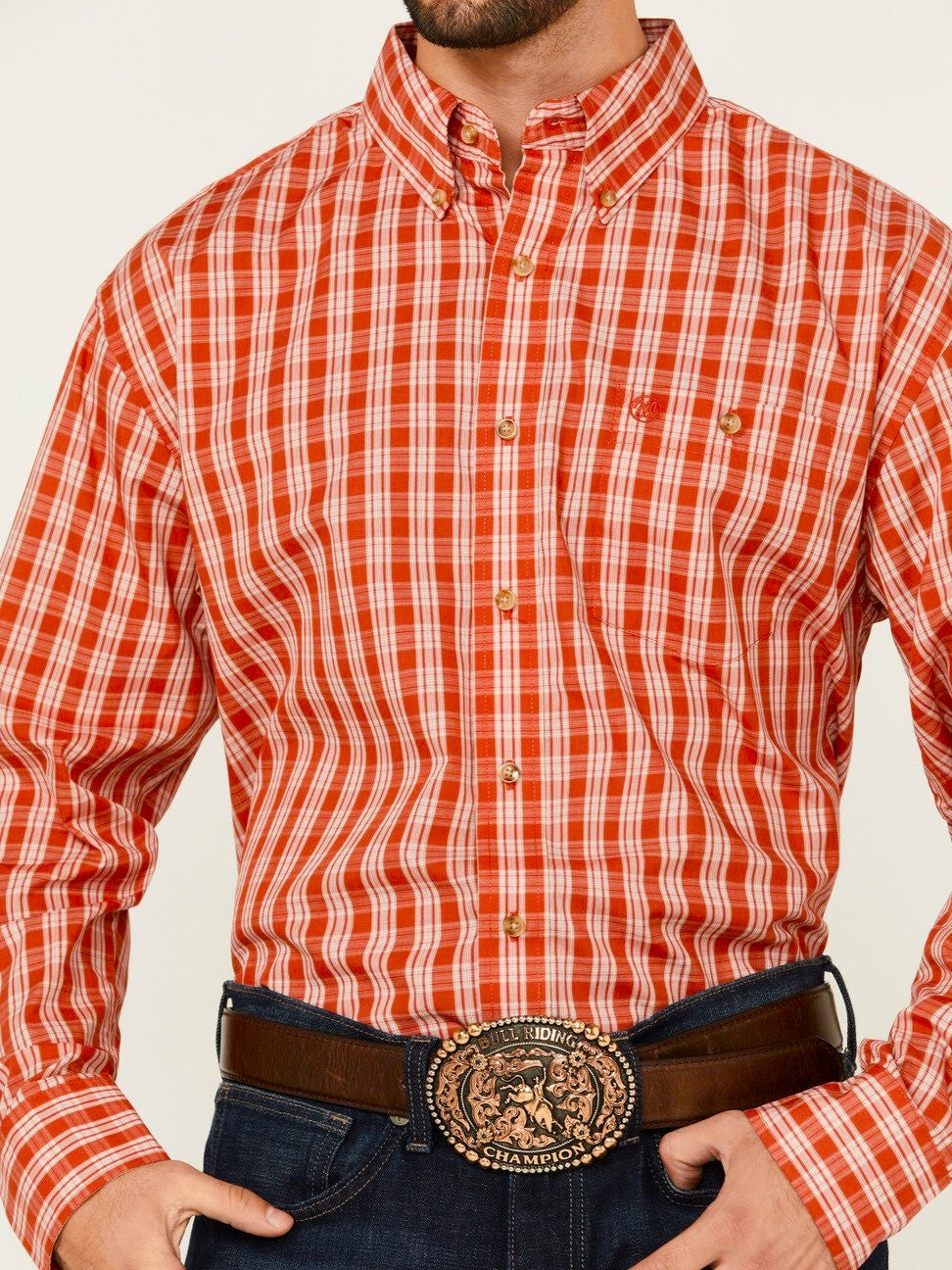 Wrangler Men - Classic Button Down (Red Plaid) 112344295
