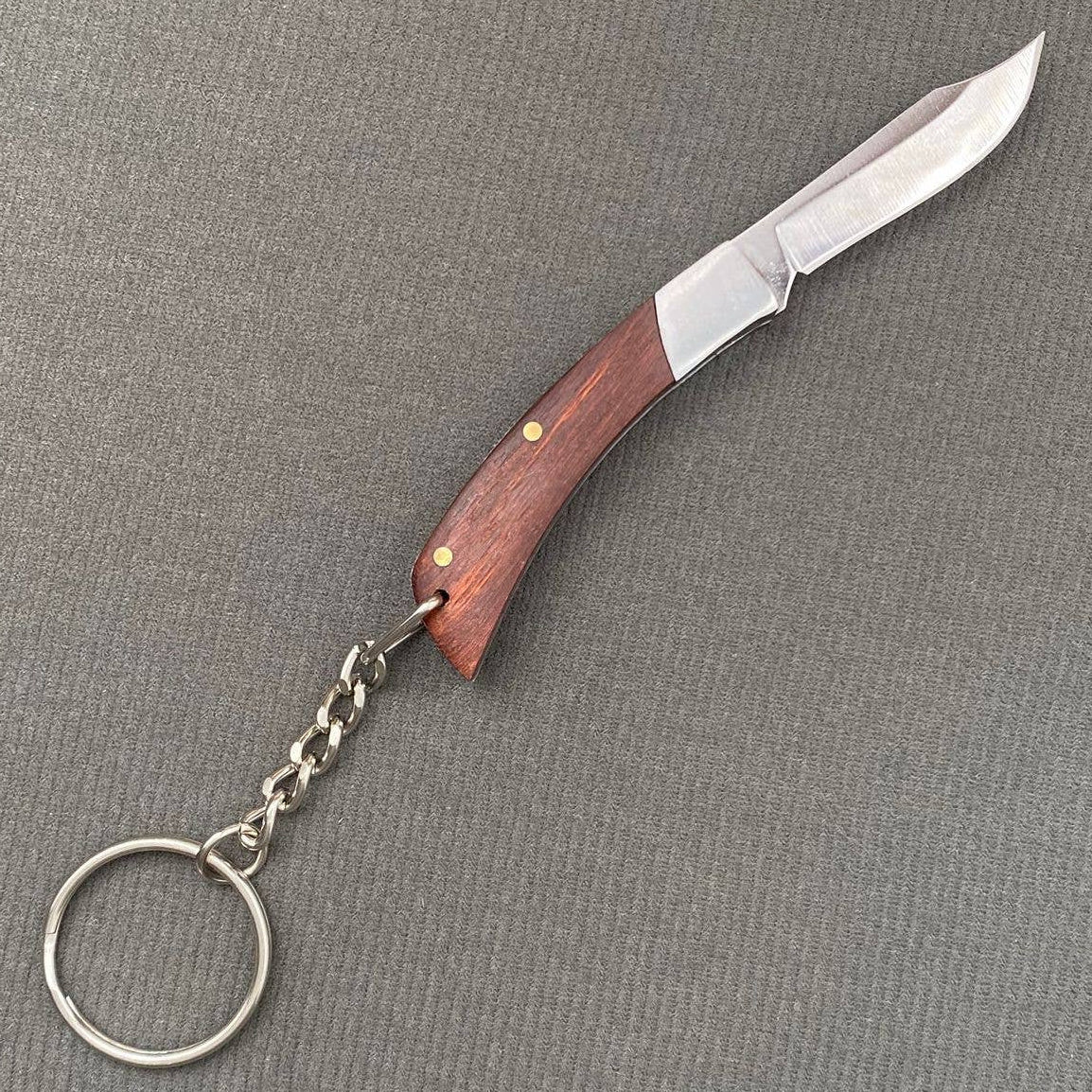 Mini Knife Keychain (Dark Wood)