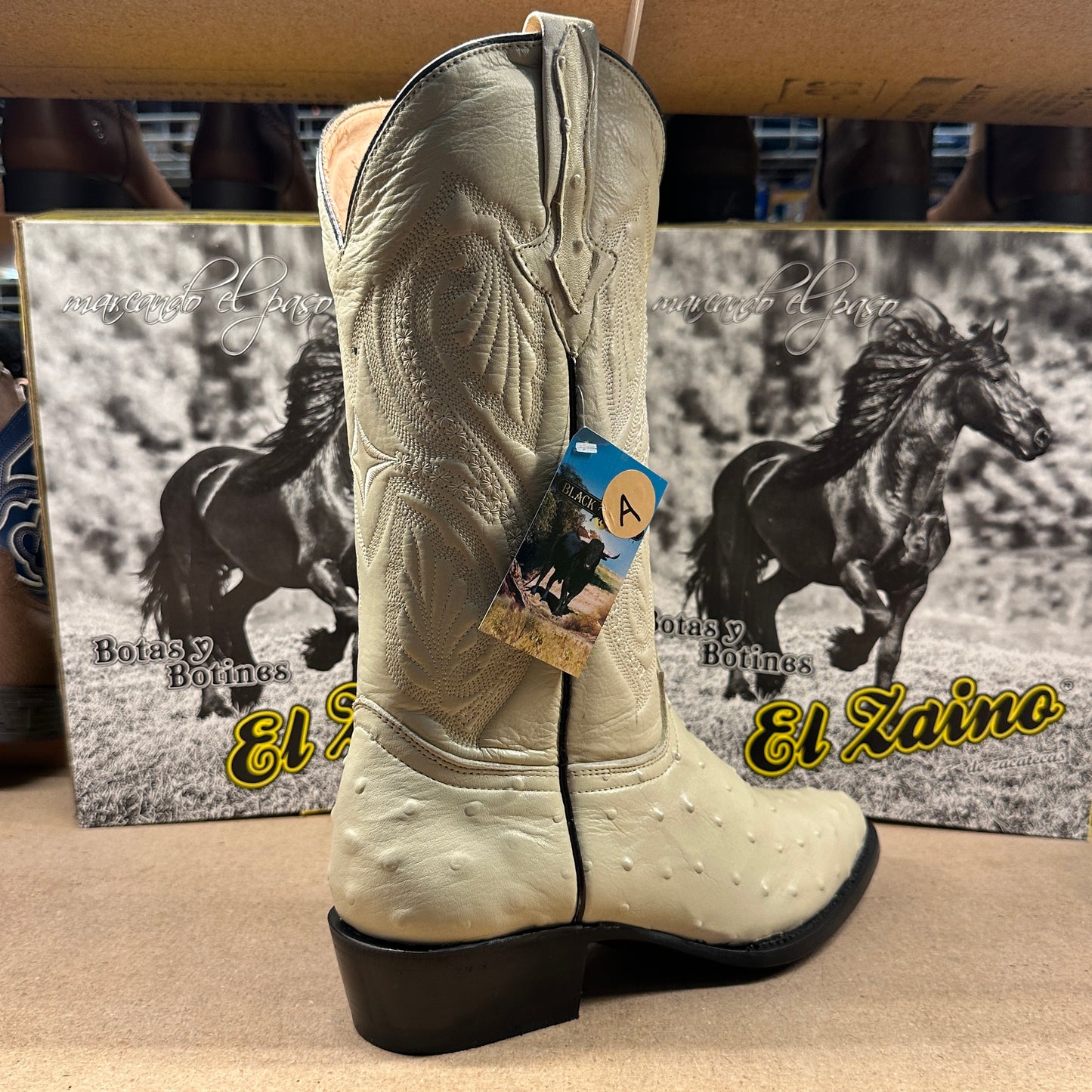 La Bufa Men - Imitation Ostrich Boot (Hueso)