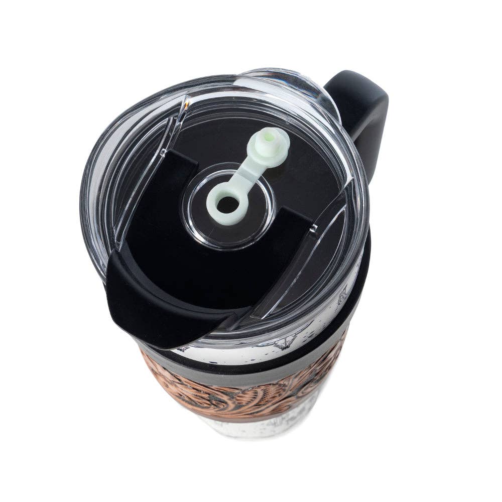 Myra - Westmark Tooled Western Tumbler (White) S-14766