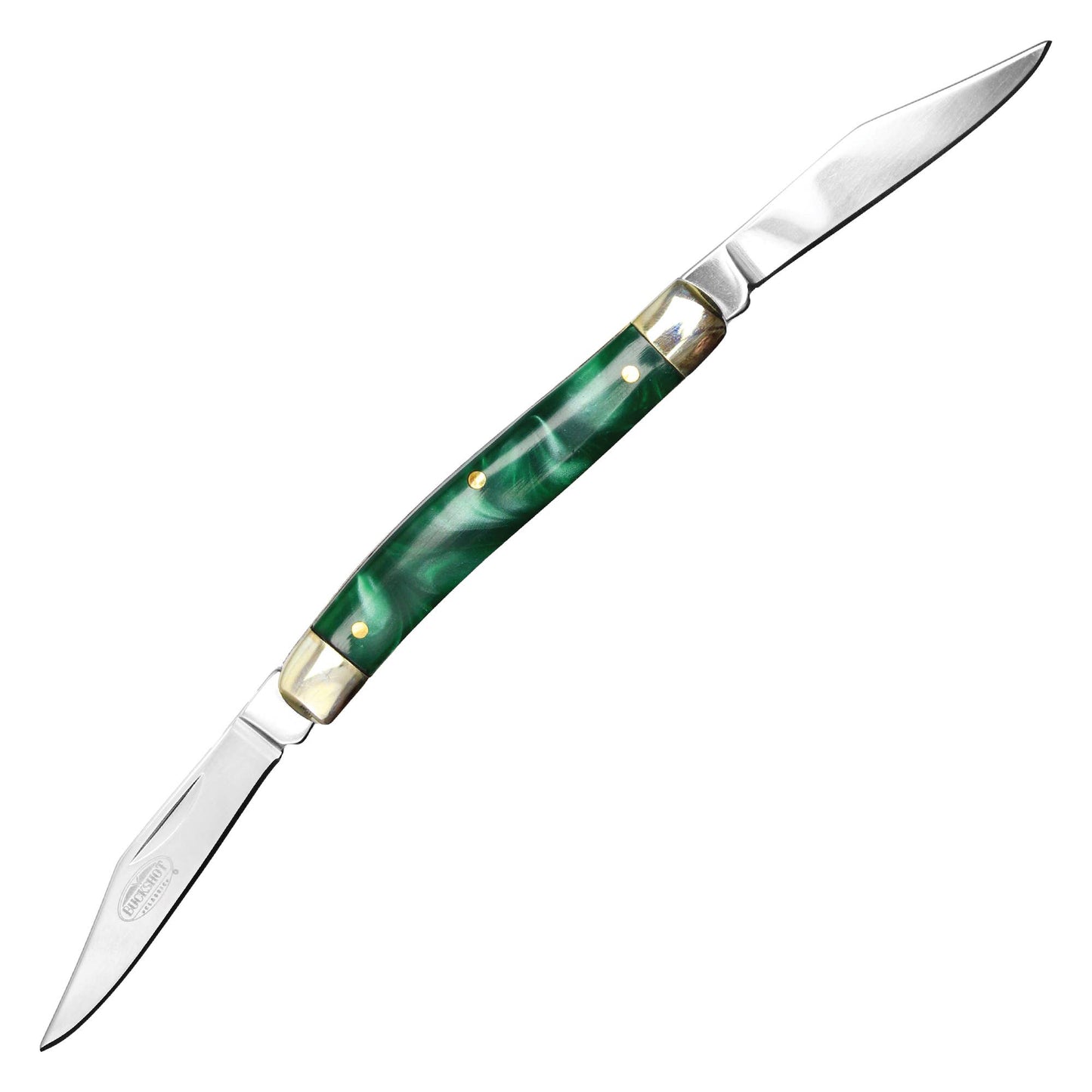 Classic 2-Blade Folding Pocket Knife (Green)
