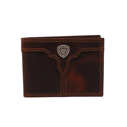 Ariat -  Bi-Fold Wallet (Center Bump Shield Brown) A3550202