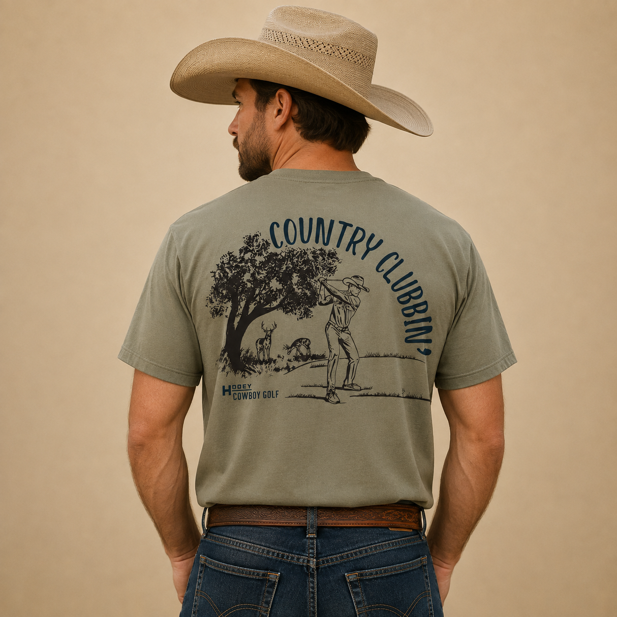 Hooey Men - T-Shirt Country Clubbin (Green) HT1906OL