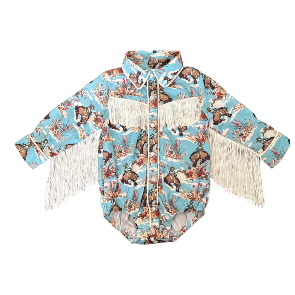 Shea Baby - Bucking Bloom LS Pearl Snap Onesie (BGWEST77)