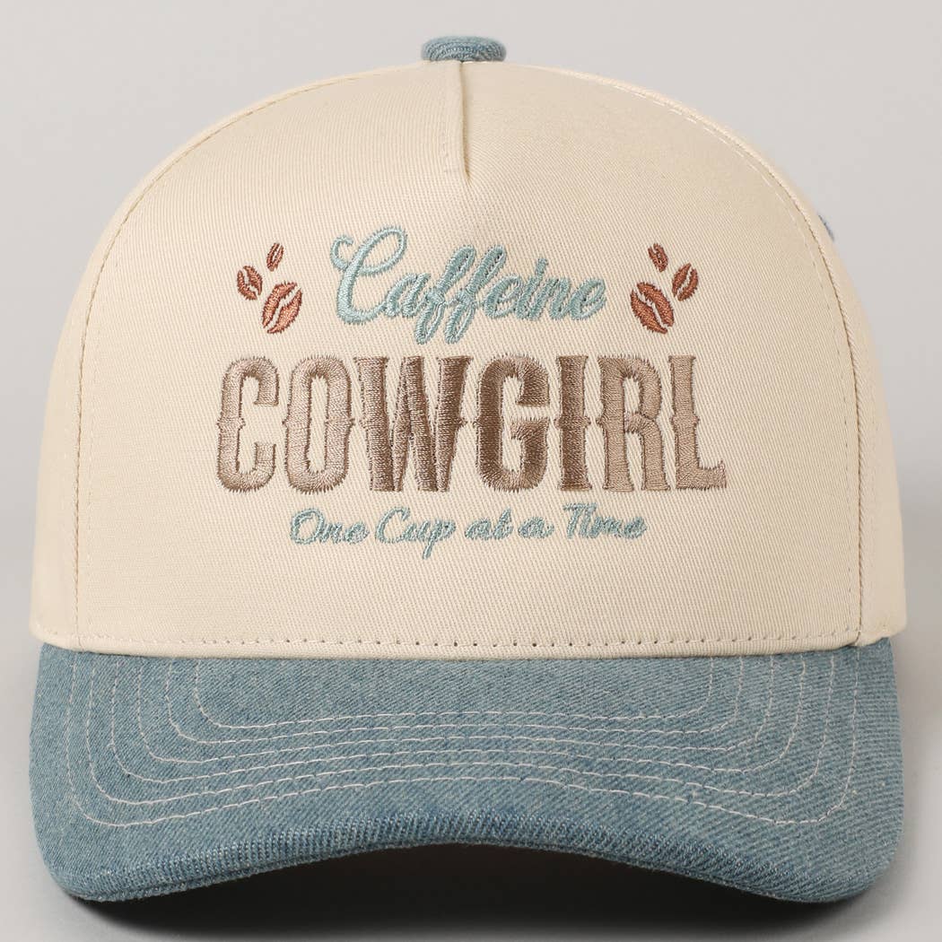 Caffeine Cowgirl Cap (Denim)
