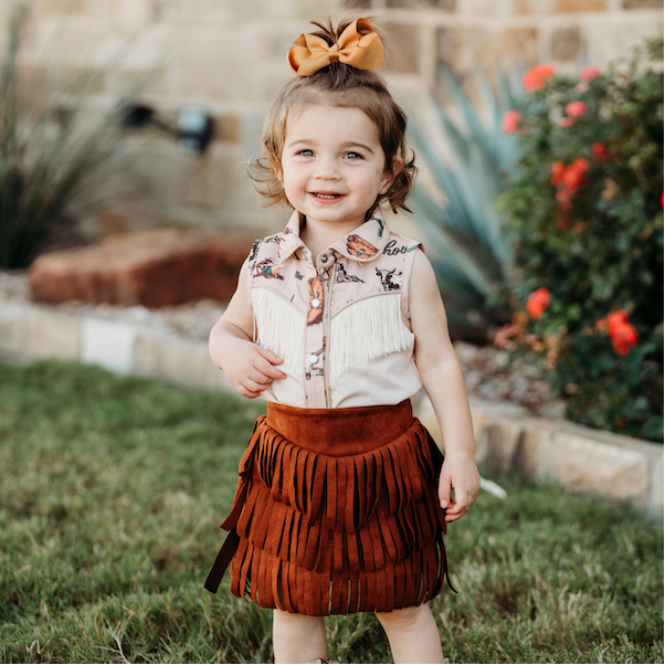 Shea Baby - Out West Cowgirl SS Pearl Snap Onesie (WRSB73)