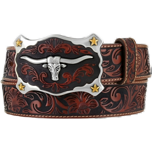 Justin Men - Classic Longhorn Western Belt (Tan) C11194