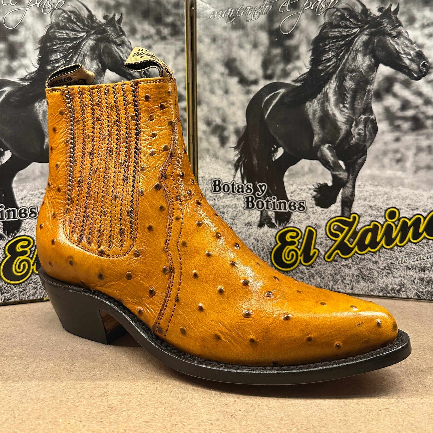 La Bufa Men - Imitation Ostrich Botin (Mantequilla)